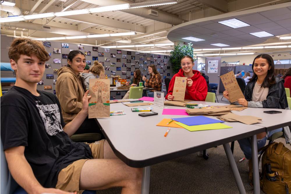 proud students on the day of service